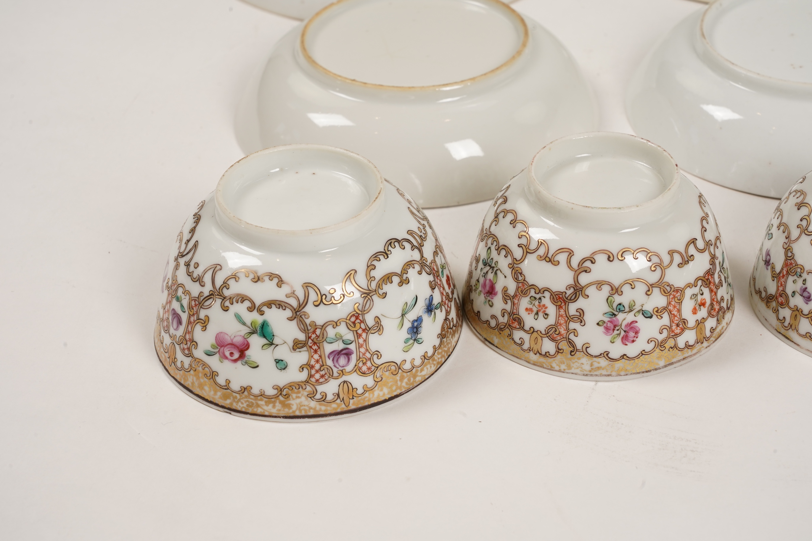 A Chinese famille rose part tea set, Qianlong period